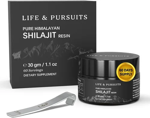 Life & Pursuits Resina Shilajit del Himalaya pura auténtica | 75% mínimo de ácido fúlvico, probado en laboratorio, grado oro natural, más de 85
