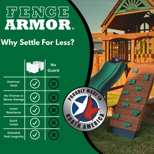 Miniatura 5 de Fence Armor Protector de Poste de Acero Galvanizado Serie Pro Protección Contra Cortadoras de Hilo y Daños de Equipos de Mantenimiento del Césped