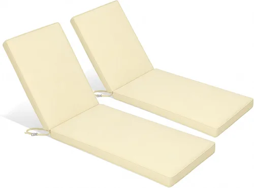 BPS Paquete de 2 cojines para tumbonas de 72 x 22 pulgadas, resistentes a la decoloración y al agua, funda extraíble y correas ajustables para tomar
