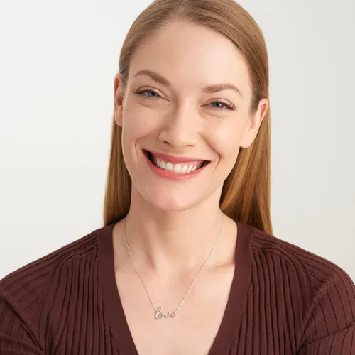Miniatura 4 de Morgan & Paige Delicado collar para mujer, colgante de plata de ley con letras cursivas, adolescentes y niñas, joyería diaria, 16 pulgadas