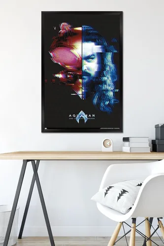 Miniatura 6 de Trends International DC Comics Movie Aquaman y el Reino Perdido - Póster de pared de Faceoff, 22.37 x 34.00 pulgadas, versión enmarcada en negro