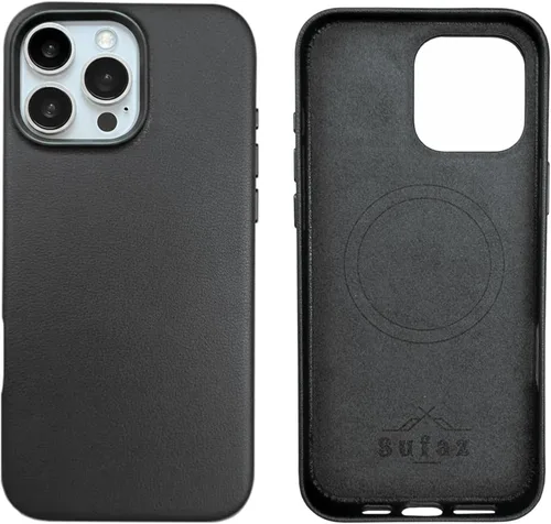 Miniatura 12 de Funda de cuero para iPhone 14 Pro Max - Cuero de grano completo compatible con MagSafe - Funda protectora delgada con botones metálicos y tarjetero
