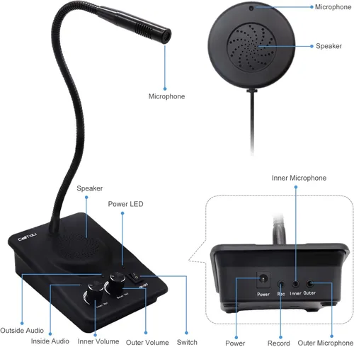 Miniatura 6 de CallToU Sistema de intercomunicación de altavoz de ventana e intercomunicador de contador para banco, hospital, oficina, tienda, estación