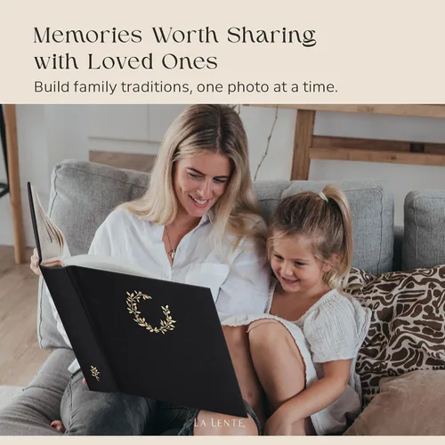 Miniatura 6 de La Lente - Álbum de recortes premium – Álbum de fotos con espacio para escribir – 100 páginas para múltiples tamaños 4x6, 5x7, 6x8, 8x10 – Capacidad