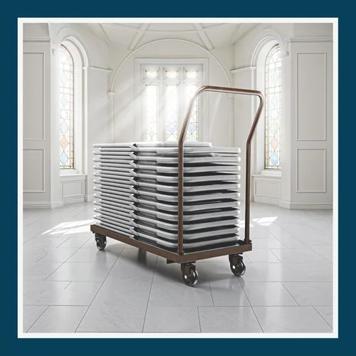 Miniatura 11 de OEF Furnishings OEFDY700/800 - Carrito de acero resistente de grado comercial con ruedas