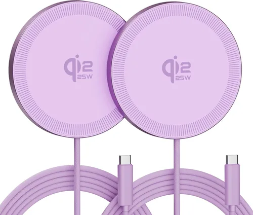 Miniatura 13 de Cargador inalámbrico magnético de 25 W: almohadilla de carga plana para iPhone 17, 16, 15, 14, 13, 12 Pro Max, Google Pixel, AirPods-Slim portátil