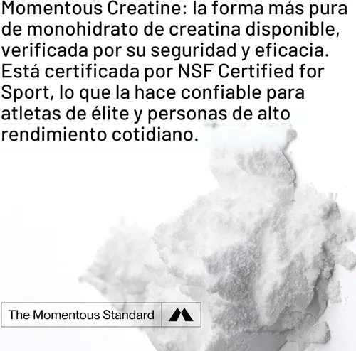 Miniatura 3 de Momentous Polvo de monohidrato de creatina, polvo de creatina, apoya la fuerza, el músculo magro y la recuperación para hombres y mujeres