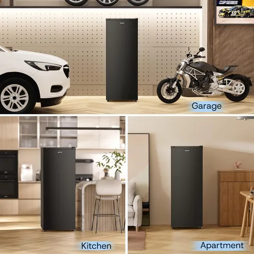 Miniatura 8 de Upstreman - Congelador vertical de 7.0 pies cúbicos, congelador grande de pie color negro con 5 estantes ajustables, refrigerador/congelador
