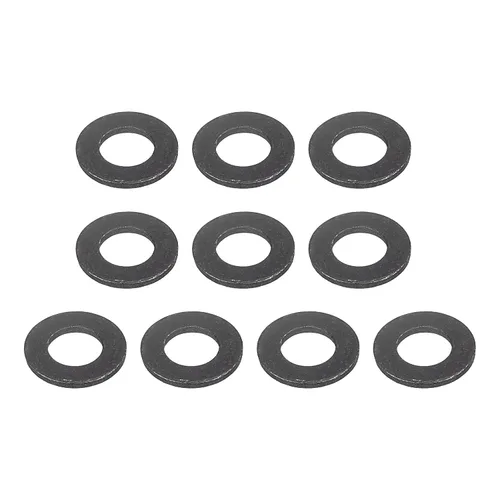 Uxcell Arandela plana de acero al carbono para pernos M8, 10 piezas M8 x 16 x 1.5mm, aleación de acero negro oxidado de grado 8.8, sujetadores para