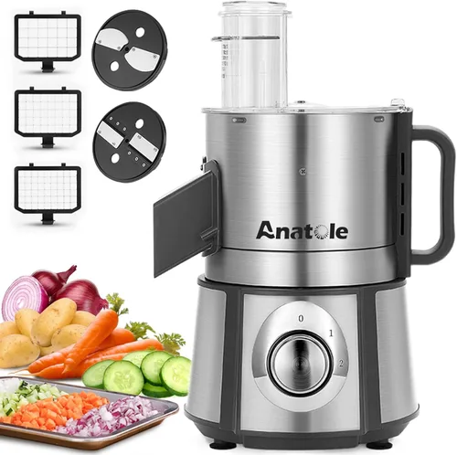 Procesador de alimentos eléctrico Anatole, picador, cortador, triturador 5 en 1, procesador de alimentos comercial de acero inoxidable de 16 tazas,