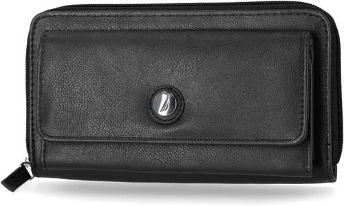 Nautica Bulk Cargo - Cartera con cremallera para mujer, Negro), NA
