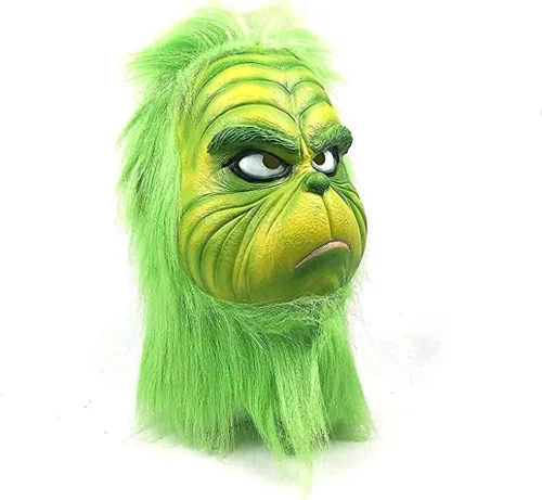 Miniatura 3 de WPOYM Máscara de Navidad para cosplay accesorios de máscara de monstruo verde accesorios de disfraz de mascarada máscara de cabeza completa de látex