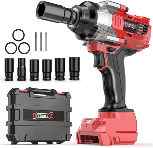Miniatura 9 de DIYtoolifz Llave de Impacto Inalámbrica de 1/2 Pulgada Compatible con Batería DeWalt de 20V, 1000 Ft-lbs (1360 N.m) Controlador de Impacto de Alto