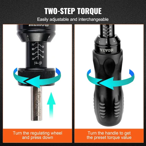 Miniatura 5 de VEVOR Destornillador dinamométrico, destornillador de 1/4 de pulgada, destornillador dinamométrico para electricista con escala, rango de par
