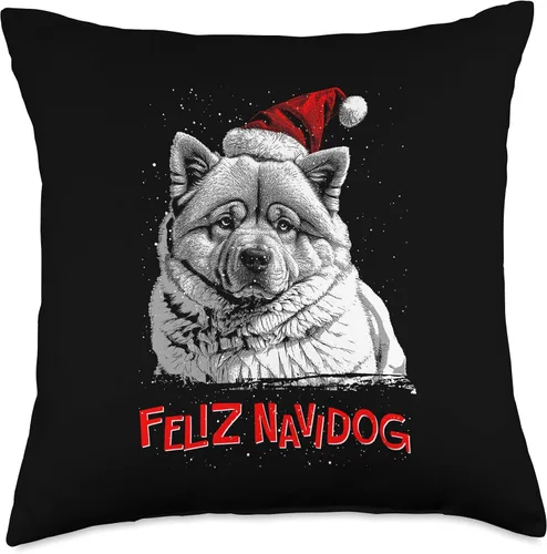 Miniatura 4 de BCC Chow Chow Shirts & Asian Dog Lover Gifts Chow Santa Claus Hat Merry Christmas X-Mas Dogs Throw Pillow, 16x16, Multicolor