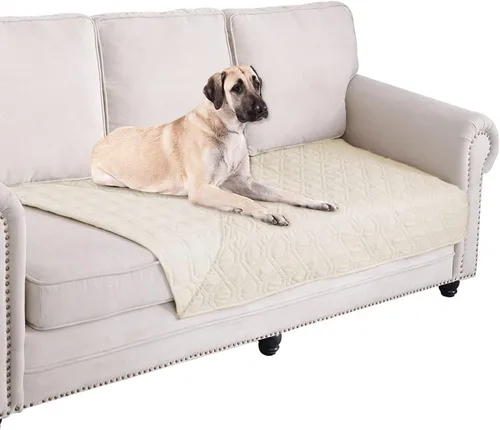 Miniatura 104 de Ameritex Funda Impermeable para Cama de Perro Manta para Mascotas para Muebles Cama Sillón Sofá Reversible Azul marino+azul piedra