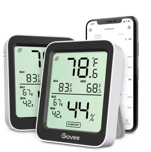 Miniatura 9 de Govee Higrómetro Digital Higrómetro Interior Termómetro de Habitación H5075, Medidor de Temperatura y Humedad Bluetooth con Control Remoto