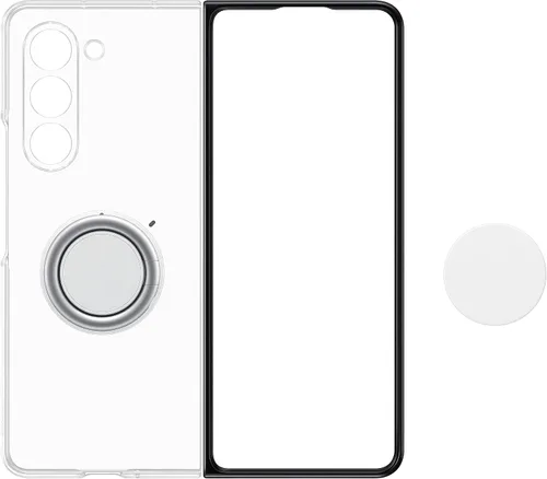 Miniatura 4 de Samsung Funda protectora transparente para Galaxy Z Fold5 con agarre, soporte, accesorios y accesorios incluidos, versión estadounidense
