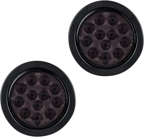 Miniatura 79 de Kit de tapones de cableado con cubierta de hule para luz trasera LED redonda de 4", 12 ledes, para RV, camioneta Luz roja - Lente transparente