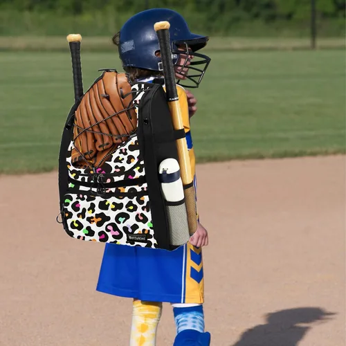 Miniatura 4 de Bolsa de béisbol juvenil con compartimento ventilado para zapatos, bolsa de bate de sóftbol para guantes de bateo, casco, equipo de teeball