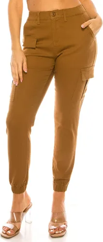Double Denim January 5th Pantalones deportivos tipo cargo de cintura alta para mujer, estilo casual, cintura elástica, pantalones deportivos cónicos