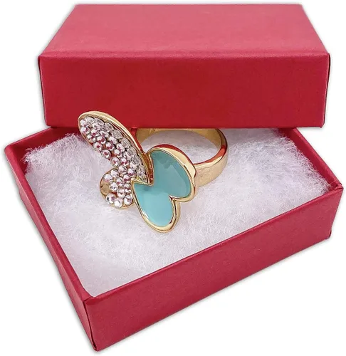Miniatura 21 de TheDisplayGuys - Paquete de 25 cajas de cartón rellenas de algodón #33 para joyas, color rojo mate (3.5 x 3.5 x 1.0 pulgadas), para envío
