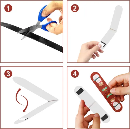 Miniatura 5 de AB - Tiras de cinta magnética con adhesivo, 0.5 pulgadas x 12 pies para manualidades y organización de refrigerador (2 rollos)