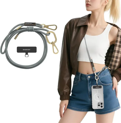 Miniatura 15 de MAGEASY Cordón universal para teléfono celular, correa cruzada antirrobo para iPhone 17 Pro Max y la mayoría de teléfonos inteligentes, para hombres