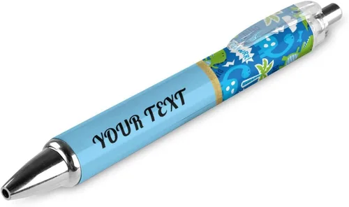 Bolígrafos de árbol de dinosaurio azul personalizados con punta de lápiz capacitivo, bolígrafos grabados personalizados con nombre y logotipo de