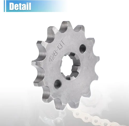 Miniatura 6 de X AUTOHAUX 1 juego de 428 estilo 13 dientes 0.669 in ID motocicleta piñón delantero para motocicleta 50cc 70cc 110cc 125cc motocicleta Dirt Pit Bike