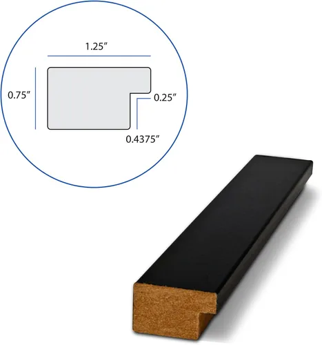 Miniatura 7 de ArtToFrames Marco de fotos negro de 4 x 37 pulgadas, este marco de póster de MDF personalizado de 1.25 pulgadas es negro, ideal para tu arte