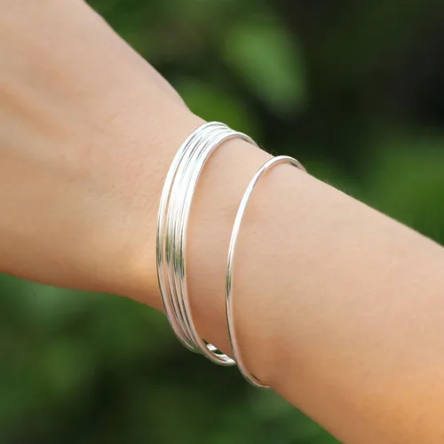 Miniatura 7 de Pulsera de plata de ley 925 para mujeresniñas, pulseras para mujer, pulseras de plata de ley 925 para mujer, pulseras delicadas