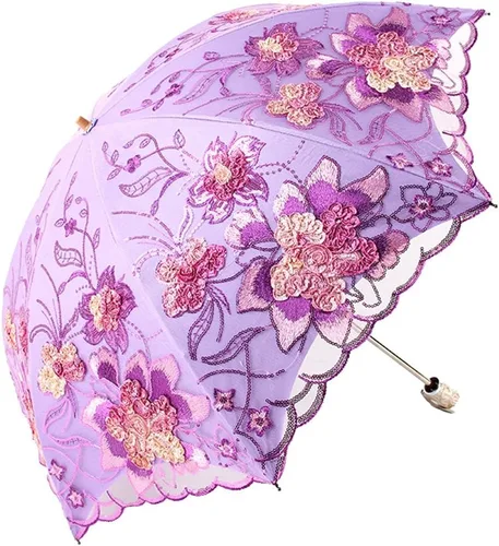Miniatura 34 de Honeystore - Parasoles de encaje de flores para fiesta de boda, paraguas nupcial de encaje