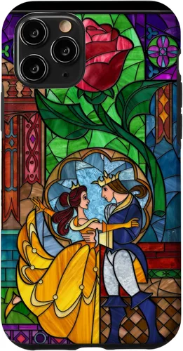Miniatura 28 de Disney Beauty and the Beast Belle y Príncipe - Funda de vidrio manchado para iPhone 12 Pro Max