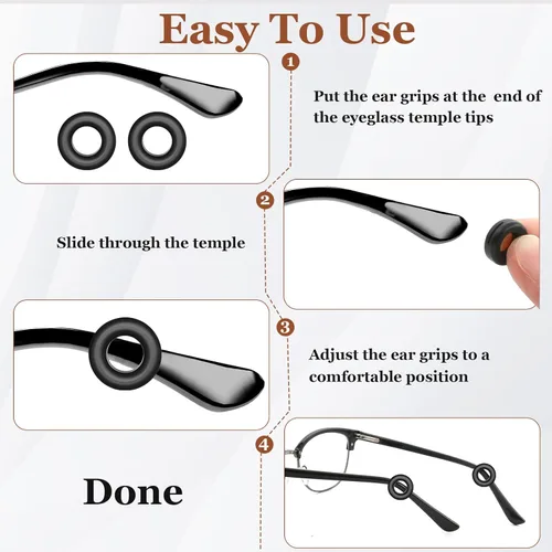 Miniatura 5 de SMARTTOP 14 pares de ganchos antideslizantes para orejas de gafas con funda - Ganchos para orejas de gafas - Agarre antideslizante cómodo para gafas