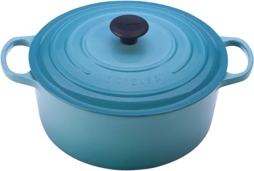 Miniatura 8 de Le Creuset Signature horno francés redondo de hierro fundido esmaltado, 7-1/4 cuartos de galón, Cacerola de hierro fundido 6.85 L, Marseille