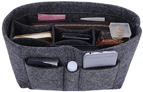 ZTUJO Organizador de bolso, organizador de bolsa de fieltro para organizador de bolso, 13 colores, 6 tamaños (grande, gris)