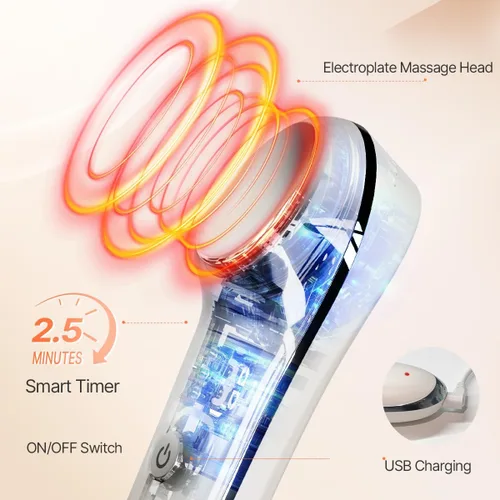 Miniatura 7 de TOUCHBeauty Masajeador facial caliente y frío, dispositivo de vibración de 107.6 °F/42.8 °F para una cara más suave y apretada, herramienta