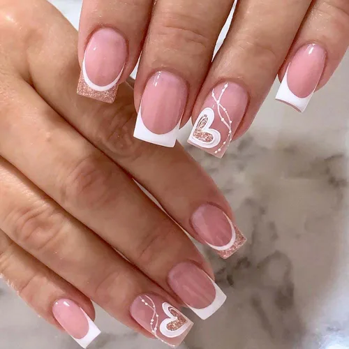 Uñas postizas verdes a presión cortas y medianas para mujeres con diseño de grano de mármol, uñas postizas acrílicas falsas en uñas postizas de
