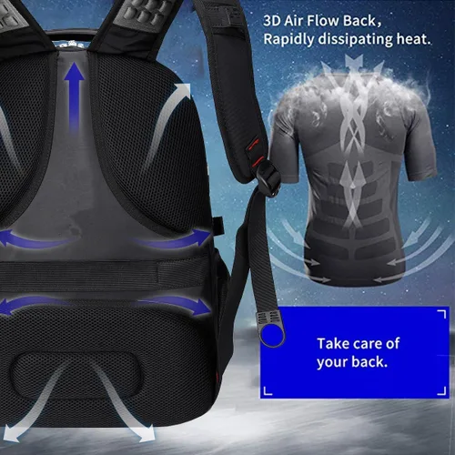 Miniatura 5 de SHRRADOO Mochila de viaje extra grande para laptop de 50L con puerto de carga USB, mochila de universidad y escuela secundaria aprobada por