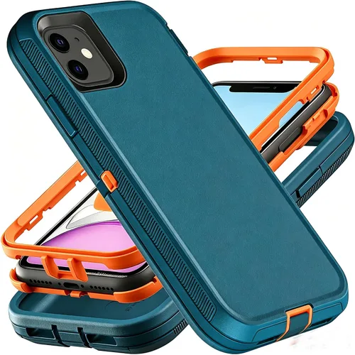 YmhxcY Funda para iPhone 11 a prueba de golpes, a prueba de caídas, a prueba de polvo, a prueba de caídas, 3 capas, duradera, funda de teléfono de