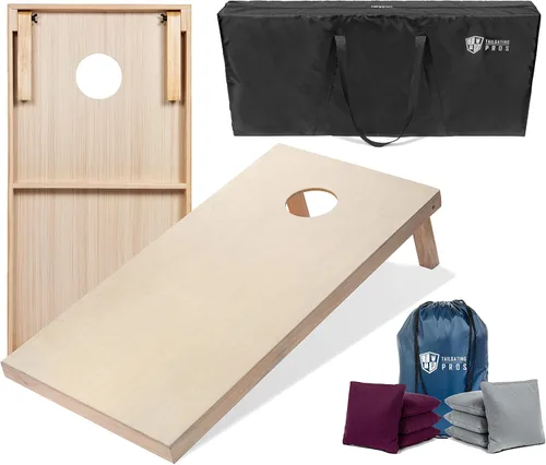 Miniatura 72 de Tailgating Pros Tablas para juego de cornhole - 4 x 2 pies y 3 x 2 pies. Juego de cornhole con estuche de transporte y juego de 8 bolsas de maíz