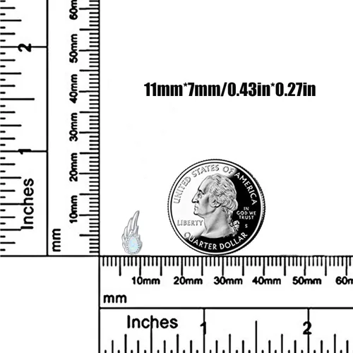 Miniatura 5 de Angel Jewelry - Aretes de plata de ley con ópalo y piedra lunar