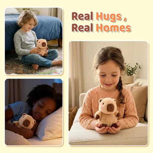 Miniatura 3 de PEACH CAT Capybara - Lindo animal de peluche de Capibara pequeño, juguetes de peluche, regalos para niños, color marrón (chorreado)