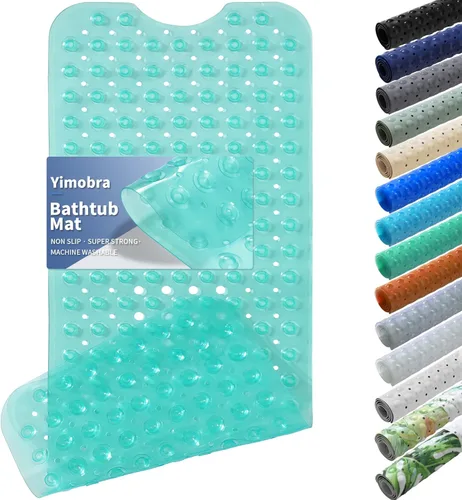 Miniatura 24 de Yimobra - Tapete original para bañera antideslizante extralargo con ventosas grandes y agujeros de drenaje, lavable a máquina