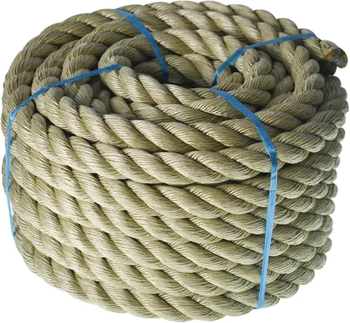 Cuerda de cáñamo sintética de polipropileno trenzado de tres hebras de 1 pulgada x 50 pies para decoración de interiores o exteriores, proyectos de