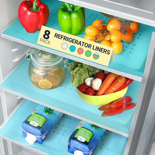 Miniatura 10 de Forros para Estantes de Refrigerador por Linda's Essentials - Forro de Refrigerador Fácil de Limpiar con Protección contra Derrames, Forros
