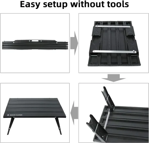 Miniatura 8 de Rock Cloud Mesa de Playa Plegable de Aluminio Ultraligera Ajustable en Altura, Mesa de Camping Portátil Mini