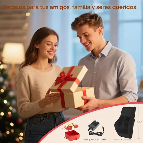 Miniatura 8 de Masajeador de Espalda con Calor, Masajeador de Espalda y Cuello para Alivio del Dolor de Tejido Profundo, Almohada de Masaje de Amasamiento 3D