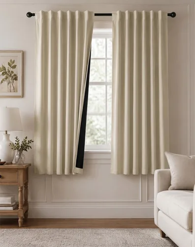 Miniatura 16 de PONY DANCE Cortinas opacas 100% cortas de 24 pulgadas de largo, medias cortinas con aislamiento térmico para ventanas pequeñas con parte trasera